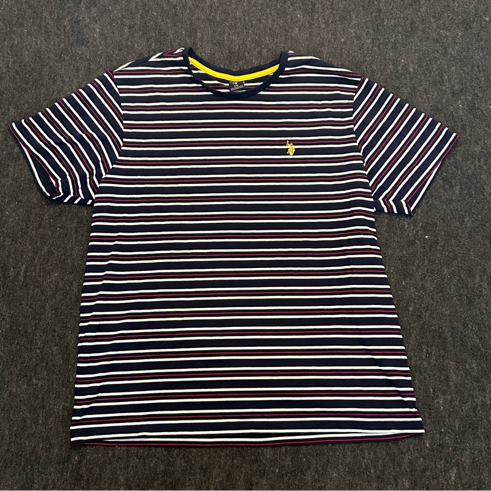 U.S Polo Assn. Men's Short Sleeve T-Shirt Blue Red Stripe Size XXL
